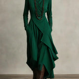 Jolanta | Asymetryczna Tunika Maxi Sukienka